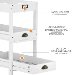 Aufbewahrungsregal Legum Weiß 33 x 66 cm mit 3 Ablagen Vicco