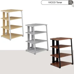 Aufbewahrungsregal Tonar Eiche rustikal/Schwarz 61 x 78 cm 4 offene Ablageflächen Vicco