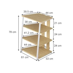 Aufbewahrungsregal Tonar Sonoma/Weiß 61 x 78 cm 4 offene Ablageflächen Vicco