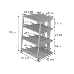 Aufbewahrungsregal Tonar Grau 61 x 78 cm 4 offene Ablageflächen Vicco