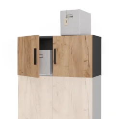 Aufsatzmodul Ingo Anthrazit/Goldkraft Eiche 80 x 40 cm mit 2 Türen Vicco