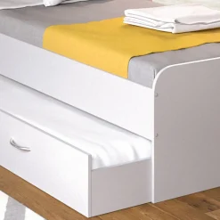 Ausziehbett Enzo Weiß 90x200 cm mit Matratze Vitalispa