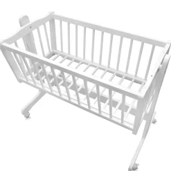 Babybett Beige 100 x 77 cm mit Rollen Vitalispa