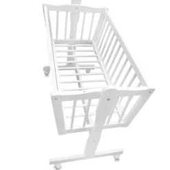 Babybett Beige 100 x 77 cm mit Rollen Vitalispa