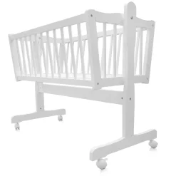 Babybett Weiß 40x90 mit Rollen Vitalispa