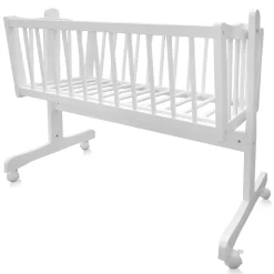 Babybett Weiß 40x90 mit Rollen Vitalispa