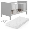 Babybett Ajaton Weiß 144.4 x 83 cm mit Matratze Vitalispa