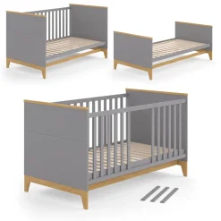 Babybett Malia Grau 70x140 cm Vitalispa