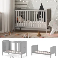 Babybett Tobi Grau 60x120 cm Vitalispa