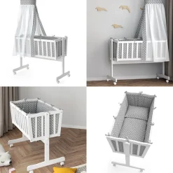 Babywiege Noah Weiß 40x90 mit Rollen Vitalispa