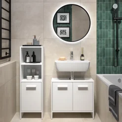 Badezimmermöbel-Set Karli Weiß 2 Teile Vicco