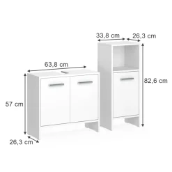 Badezimmermöbel-Set Karli Weiß 2 Teile Vicco