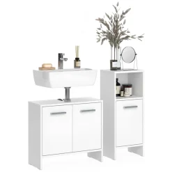 Badezimmermöbel-Set Karli Weiß 2 Teile Vicco