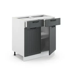 Badezimmerschrank Fame-Line Anthrazit 80 x 82 cm ohne Arbeitsplatte Vicco