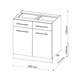 Badezimmerschrank Fame-Line Anthrazit 80 x 82 cm ohne Arbeitsplatte Vicco