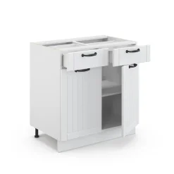 Badezimmerschrank Fame-Line Weiß Landhaus 80 x 82 cm ohne Arbeitsplatte Vicco