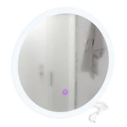 Badezimmerspiegel Weiß 50 x 50 cm Rund Vicco