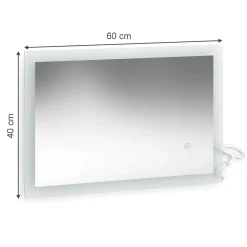 Badezimmerspiegel Weiß 60 x 40 cm Vicco