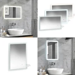 Badezimmerspiegel Weiß 60 x 40 cm Vicco