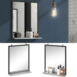 Badezimmerspiegel Fyrk Beton 50 x 60 cm Vicco