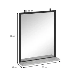 Badezimmerspiegel Fyrk Beton 50 x 60 cm Vicco