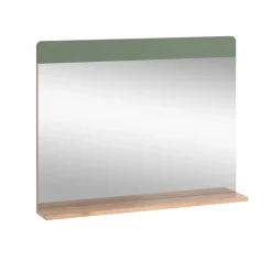 Badezimmerspiegel Izan Grün/Goldkraft Eiche 80.1 x 62 cm mit Ablage Vicco