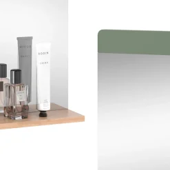 Badezimmerspiegel Izan Grün/Goldkraft Eiche 80.1 x 62 cm mit Ablage Vicco