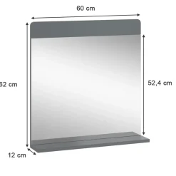 Badezimmerspiegel Izan Grau 60 x 62 cm Vicco