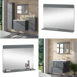 Badezimmerspiegel Izan Grau 80.1 x 62 cm Vicco