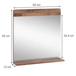 Badezimmerspiegel Izan Oldstyle 60 x 62 cm mit Ablage Vicco