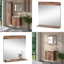 Badezimmerspiegel Izan Oldstyle 60 x 62 cm mit Ablage Vicco