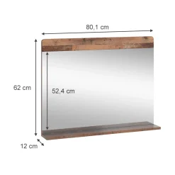 Badezimmerspiegel Izan Oldstyle 80.1 x 62 cm mit Ablage Vicco