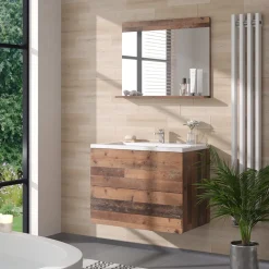 Badezimmerspiegel Izan Oldstyle 80.1 x 62 cm mit Ablage Vicco