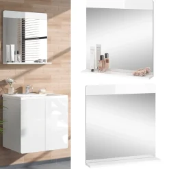 Badezimmerspiegel Izan Weiß 60 x 62 cm Vicco