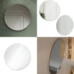 Badezimmerspiegel Karen Weiß 60 x 60 cm Rund Vicco