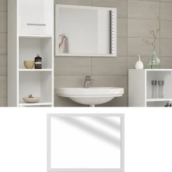 Badezimmerspiegel Kiko Weiß Hochglanz/Weiß 45 x 60 cm Vicco