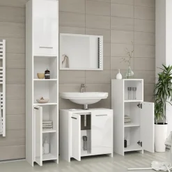 Badezimmerspiegel Kiko Weiß Hochglanz/Weiß 45 x 60 cm Vicco