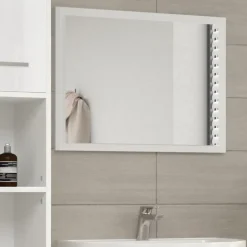 Badezimmerspiegel Kiko Weiß Hochglanz/Weiß 45 x 60 cm Vicco