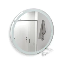 Badezimmerspiegel Lumos Weiß 70 cm mit Touchschalter Vicco