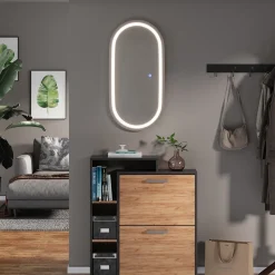 Badezimmerspiegel Miral Glas 80 x 2.8 cm mit Frontlight Beleuchtung Vicco