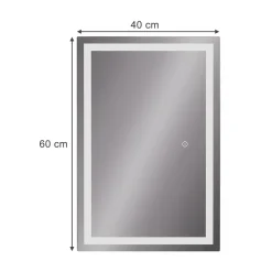 Badezimmerspiegel Miral Glas 60 x 2.8 cm mit Frontlight Beleuchtung Vicco