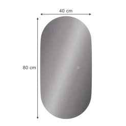 Badezimmerspiegel Miral Glas 80 x 2.8 cm mit Backlight Beleuchtung Vicco