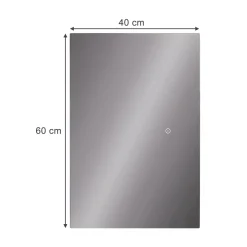 Badezimmerspiegel Miral Glas 60 x 2.8 cm mit Backlight Beleuchtung Vicco