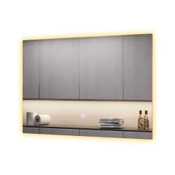 Badezimmerspiegel Miral Glas 60 x 2.8 cm mit Backlight Beleuchtung Vicco