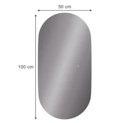 Badezimmerspiegel Miral Glas 100 x 2.8 cm mit Backlight Beleuchtung Vicco
