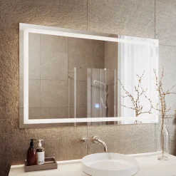 Badezimmerspiegel Viola Glas 2.8 x 70 cm mit LED Beleuchtung Vicco