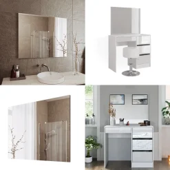 Badezimmerspiegel Viola Weiß 2 x 65 cm Vicco