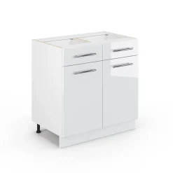 Badmöbel Fame-Line Weiß Hochglanz 80 x 82 cm ohne Arbeitsplatte Vicco