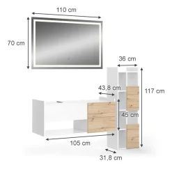 Badmöbel-Set Alf Weiß 3 Teile Vicco