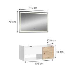 Badmöbel-Set Alf Weiß 2 Teile Vicco